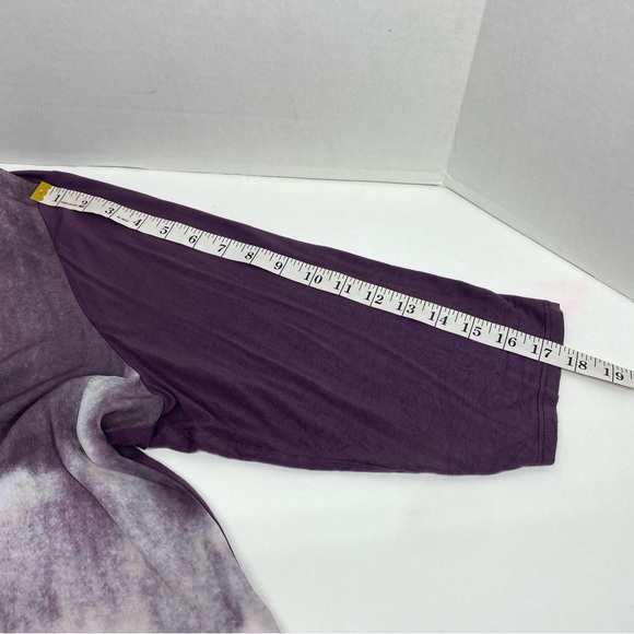 Chicos Zenergy Silky Purple White Abstract Print Size 3=Large 3/4Sleeve Pullover - Picture 5 of 9